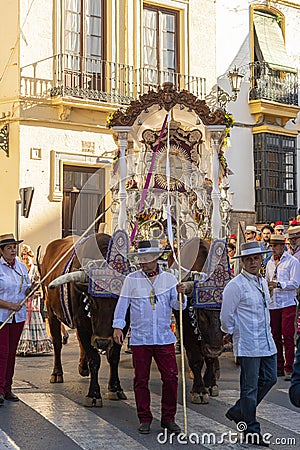 Religious procession â€Romeriaâ€ Ronda Spain Editorial Stock Photo